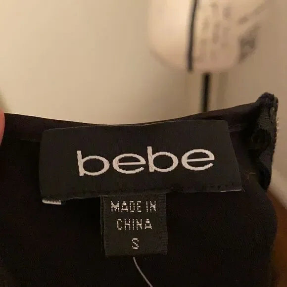 Bebe Black Leather Panel Dress - Picture 13 of 13